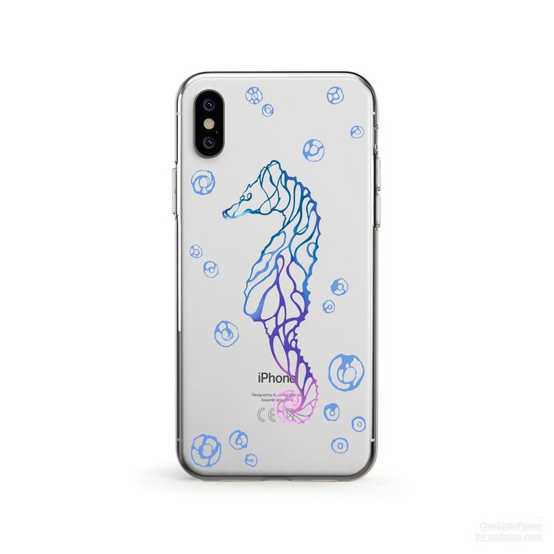 海馬-防摔透明軟殼-  iPhone 15 pro, 14至iPhoneSE3, Samsung - 手機殼/手機套 - 矽膠 藍色