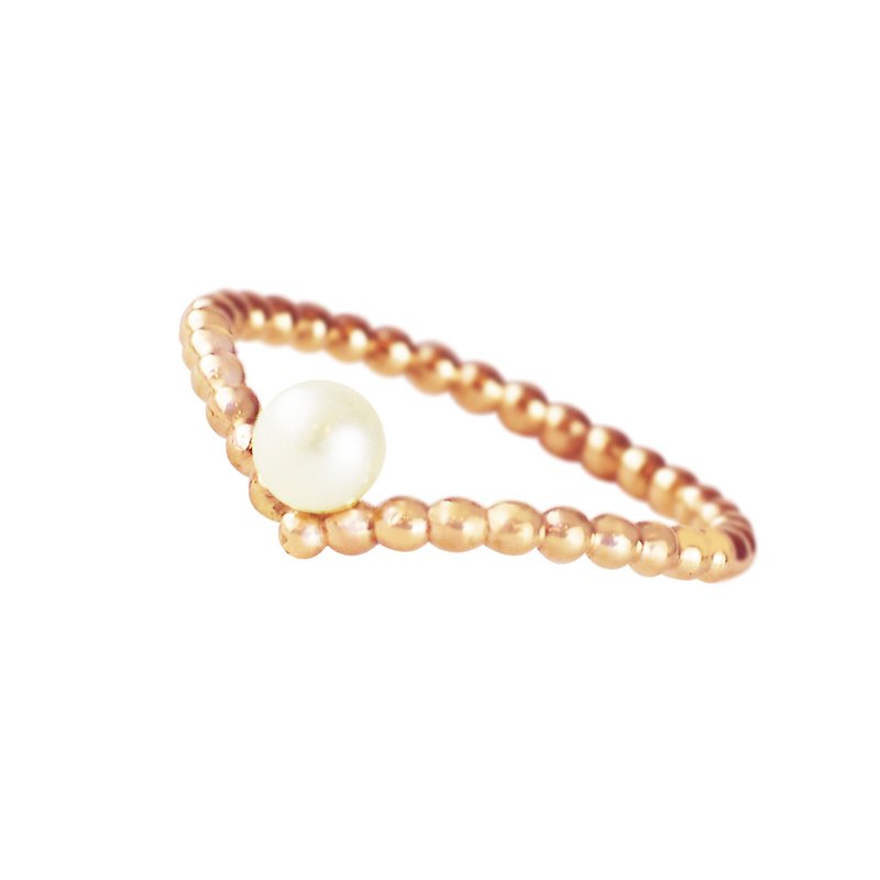 Wishing Pearl Ring WISH BONE PEARL OVATION - แหวนทั่วไป - โลหะ สีทอง