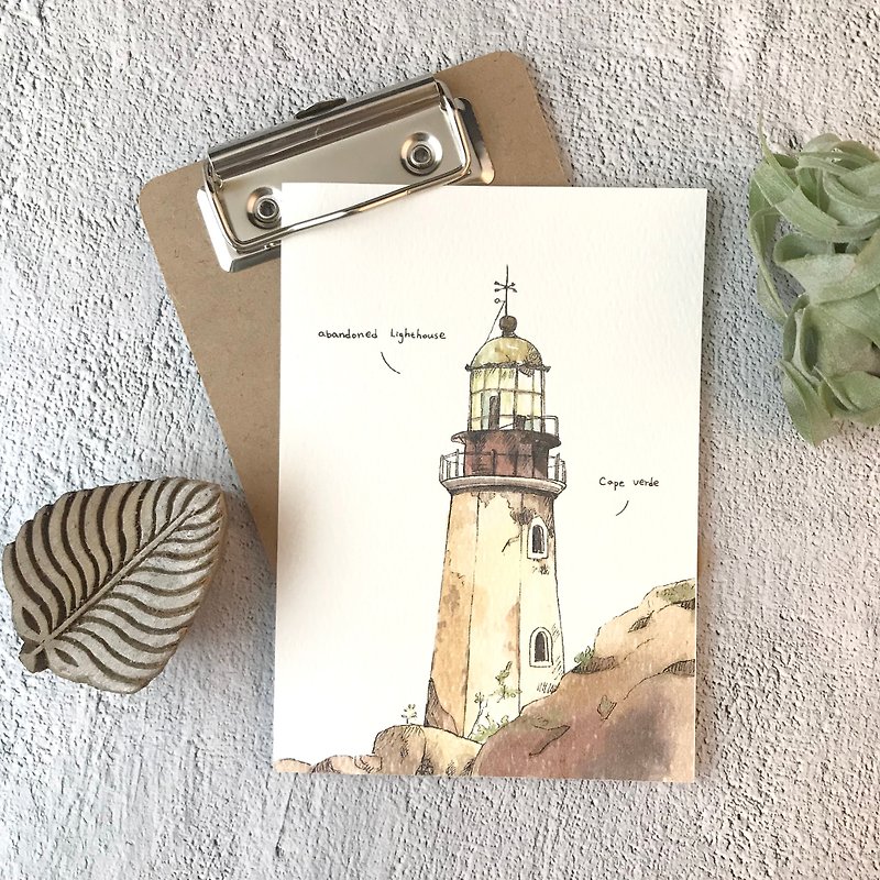 Cape Verde Lighthouse-Postcard - การ์ด/โปสการ์ด - กระดาษ สีกากี