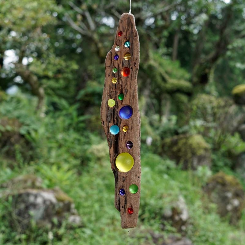 お部屋の中に太陽を　 流木とサンキャッチャー&モビール　窓の装飾 　ガラス玉　クリスタルプリズム　ビーチスタイル　７１ - 壁貼/牆壁裝飾 - 玻璃 咖啡色