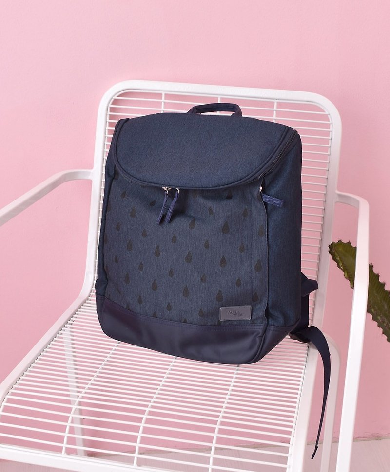 dark blue laptop backpack,school backpack,medium backpack - 奶粉袋/媽媽袋 - 聚酯纖維 藍色