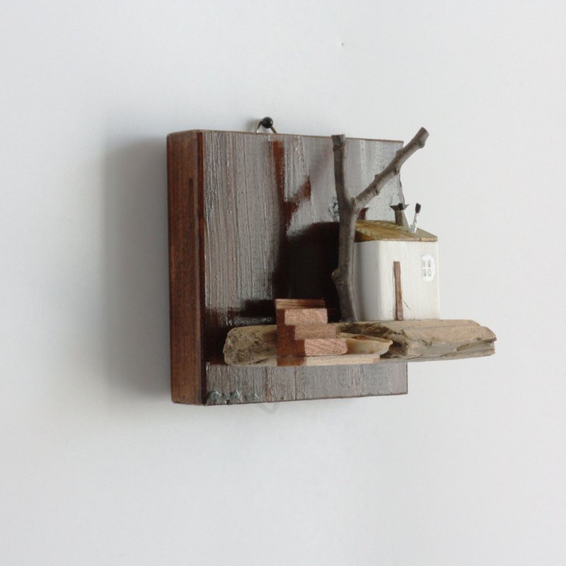 流木インテリア-潮騒とカモメ-SB004 (square board) - 擺飾/家飾品 - 木頭 