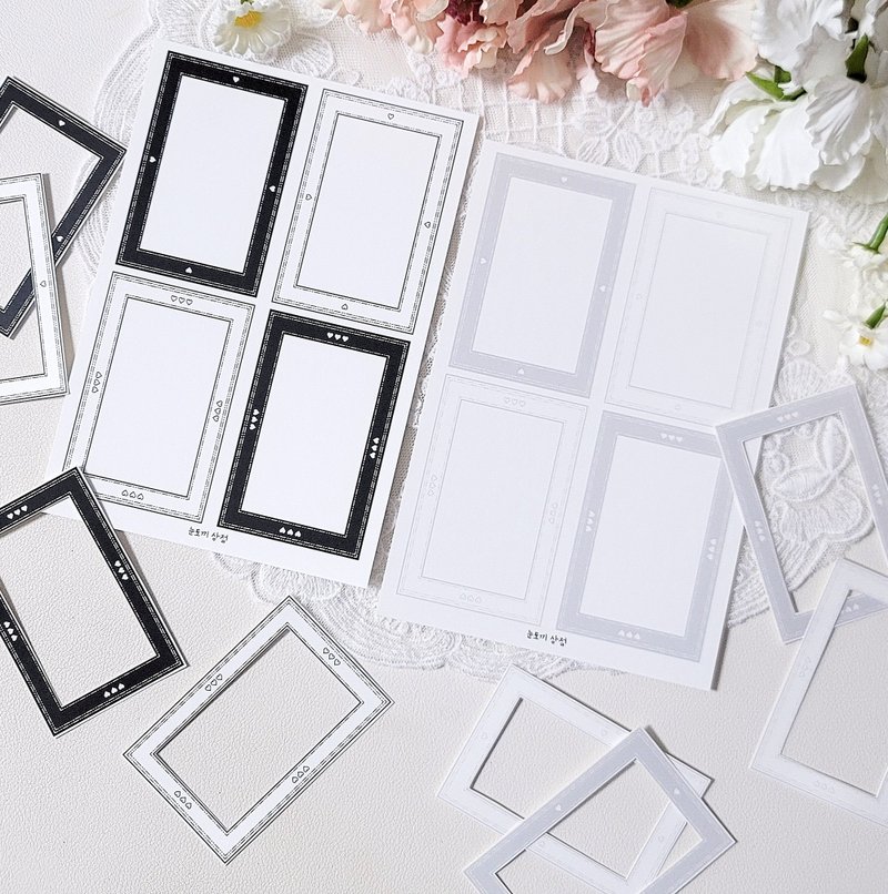Mono Mini Heart Frame Paper - 貼紙 - 紙 