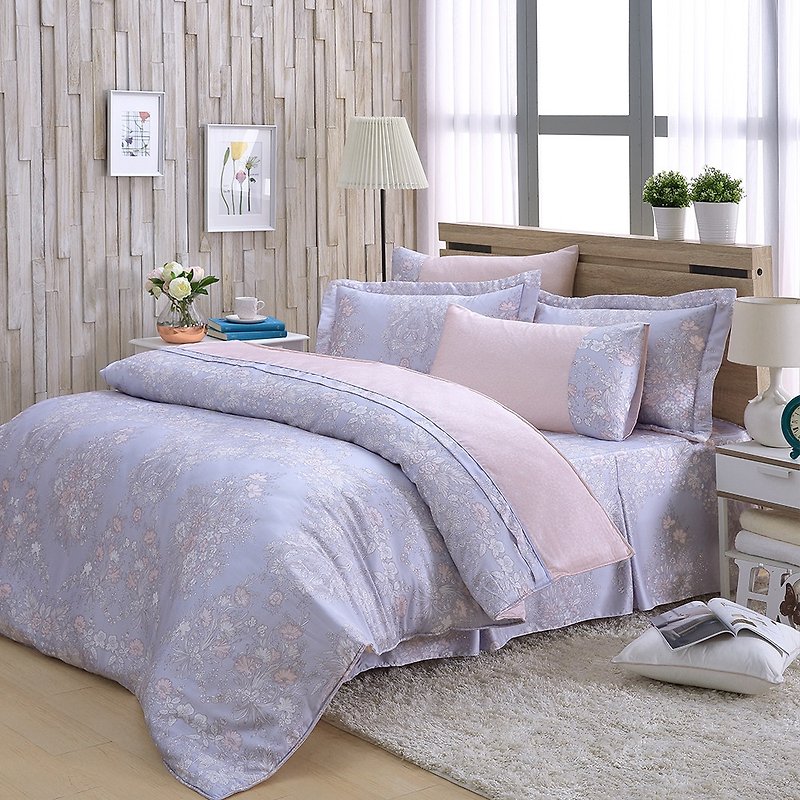 Double size Victoria Queen - Tencel dual-use bedding set of six [100% Lysell] - เครื่องนอน - ผ้าไหม สีม่วง