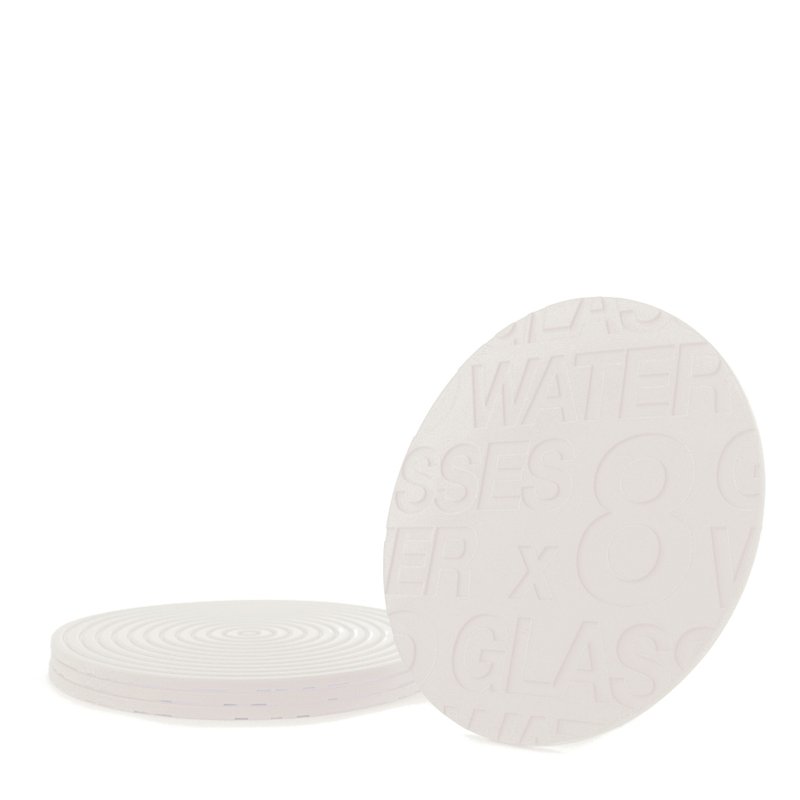 Water x 8 Coaster - Coasters - Silicone White