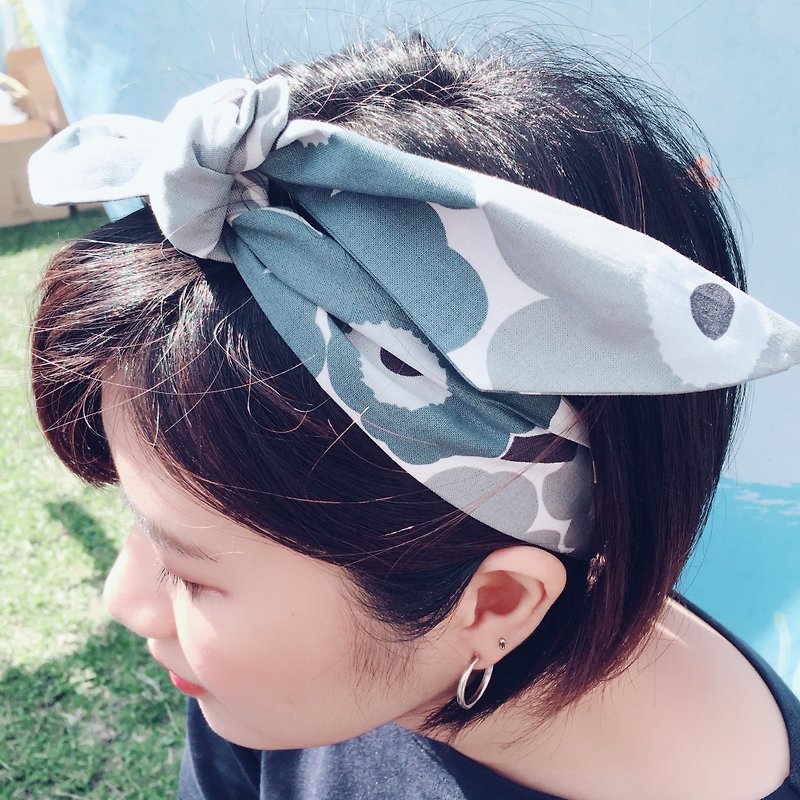 Mang sea strap tight narrow version / hand hair band - Headbands - Cotton & Hemp Blue