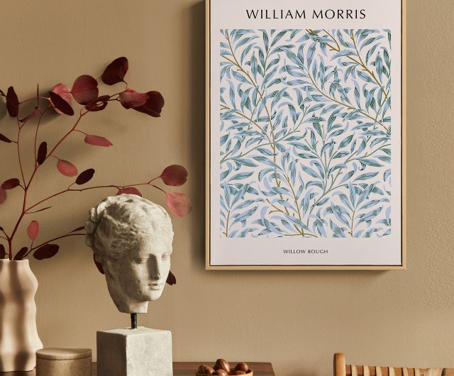 William Morris 柳枝- 威廉莫里斯藍色柳枝掛畫/裝飾畫/開店送禮- 設計