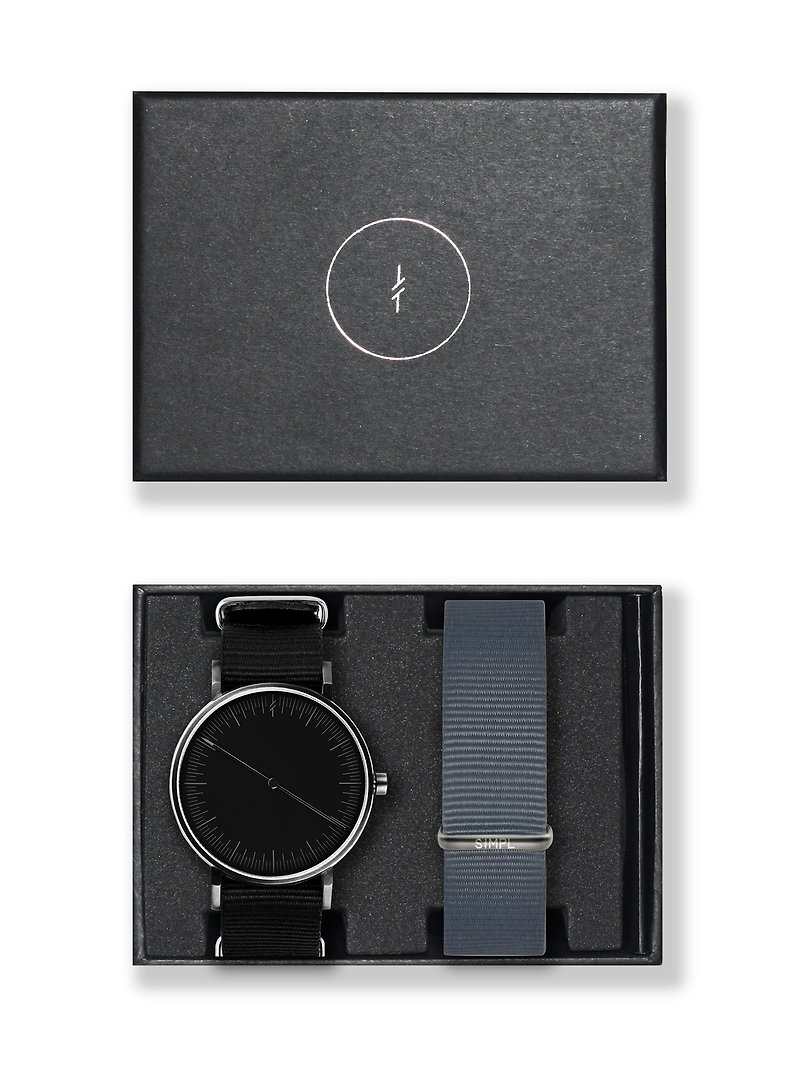 シンプルオニキスシャクロナートセットウォッチ - 腕時計 ユニセックス - ステンレススチール ブラック
