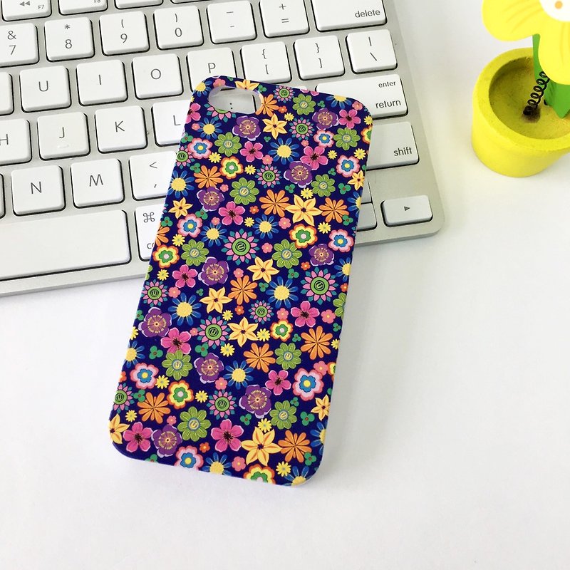 60s Flower Blue Print Soft / Hard Case for iPhone X,  iPhone 8,  iPhone 8 Plus,  iPhone 7 case, iPhone 7 Plus case, iPhone 6/6S, iPhone 6/6S Plus, Samsung Galaxy Note 7 case, Note 5 case, S7 Edge case, S7 case - อื่นๆ - พลาสติก 