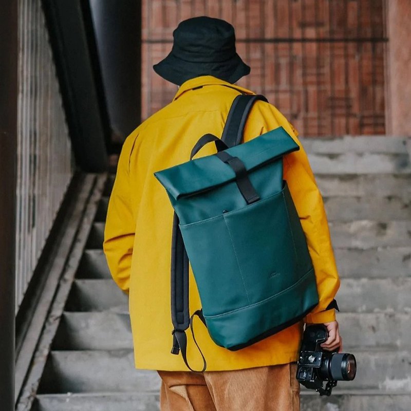 Hajo Medium Lotus Series Backpack (Forest) - กระเป๋าเป้สะพายหลัง - วัสดุอีโค สีเขียว