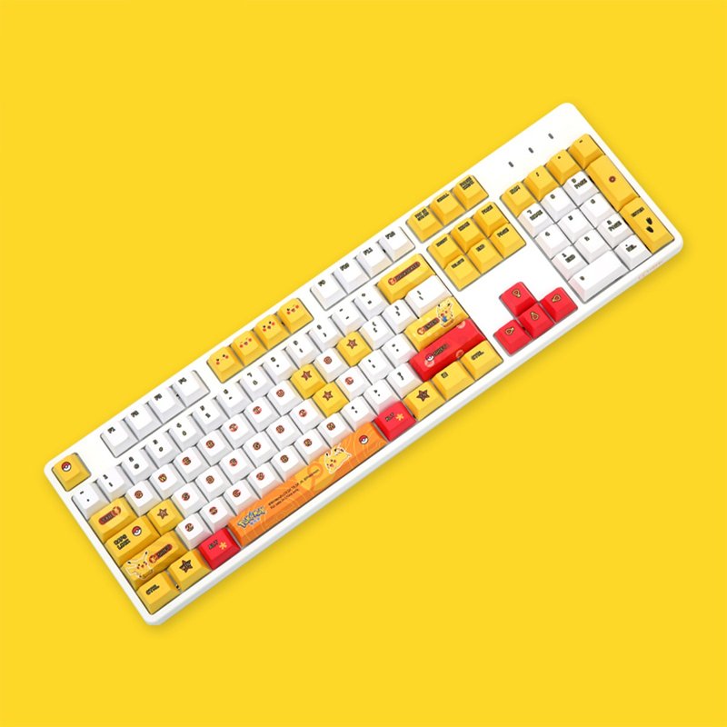 [Free Shipping Special] FE104 Customized Pokémon Pikachu Game Mechanical Keyboard for Gaming - Computer Accessories - Other Materials White