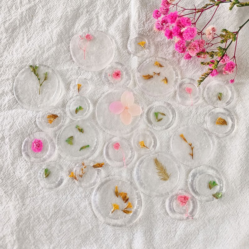 手工火漆封蠟貼紙 乾花永生花手帳封蠟 Sealing Wax Coin Sticker - 貼紙 - 蠟 
