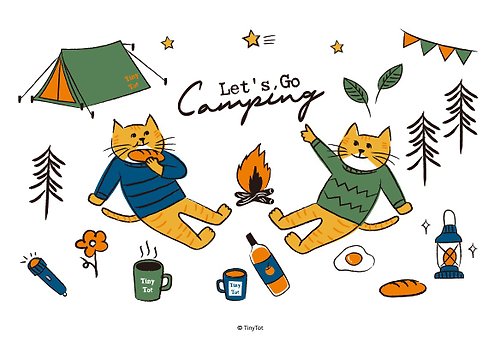 TinyTot Design Let's go camping | A4海報