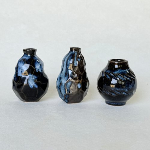 兩顆麻糬陶藝工作室 深海迷途。迷你花瓶 手工陶瓷花器 擴香瓶 精油瓶 母親節禮物