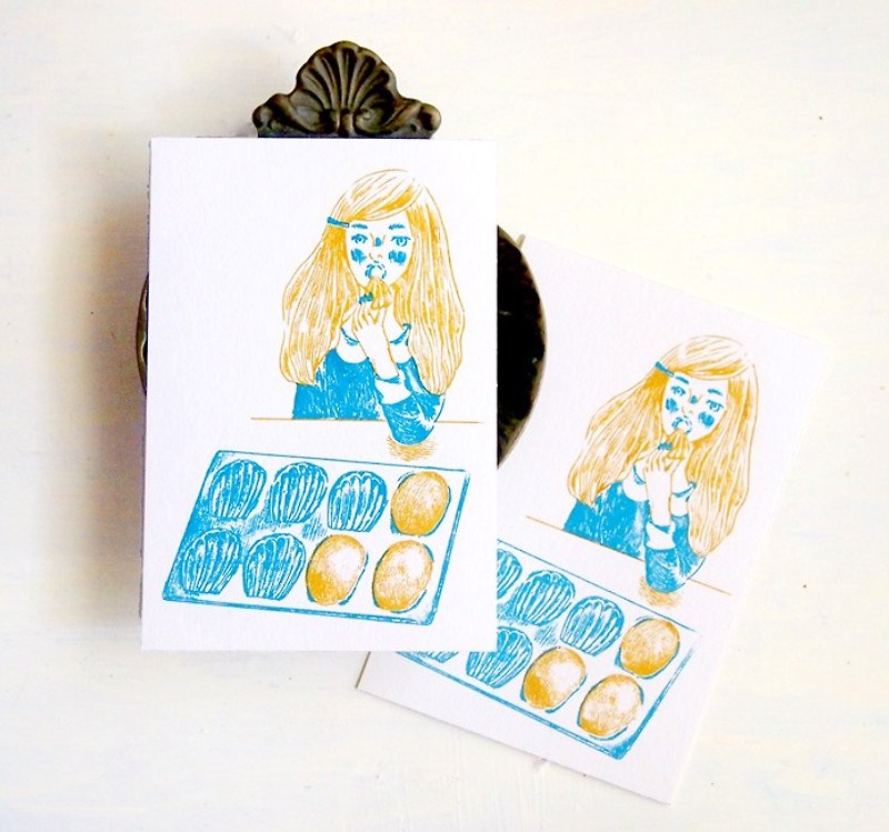 madeleine cake : illustrated postcard - การ์ด/โปสการ์ด - กระดาษ 
