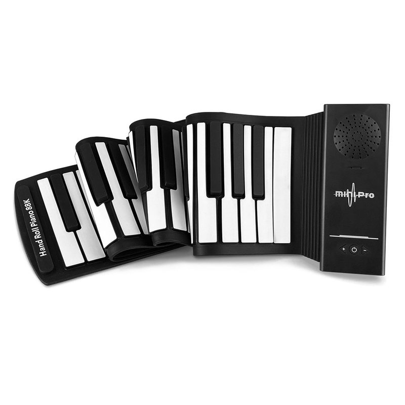 Hand Roll Piano 88鍵手捲鋼琴minipro 鋼琴純享版 薄型電子琴 - 吉他/樂器 - 矽膠 黑色