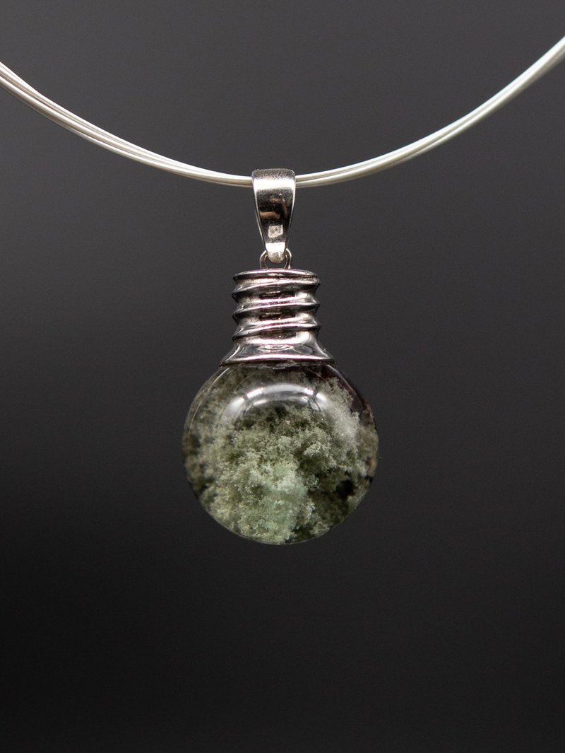 Small Light Bulb - Green Ghost Crystal Pendant - พวงกุญแจ - คริสตัล 