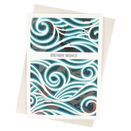 205剪刀石頭紙 浪裡銀魚【Up With Paper Luxe-立體切割卡片 生日祝福】