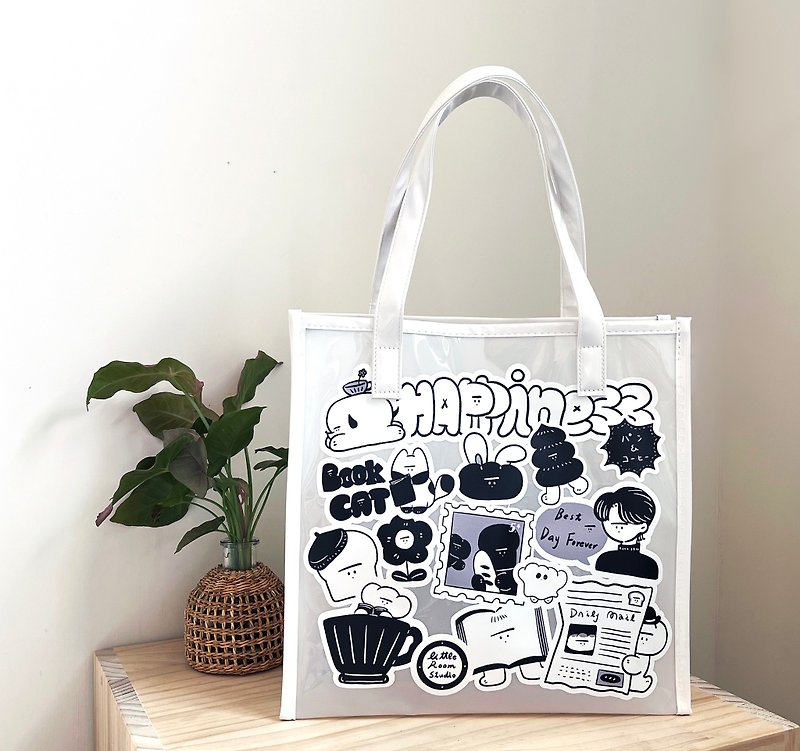 [Christmas Gift/Exchange Gift] Street style PU jelly bag - Handbags & Totes - Plastic White
