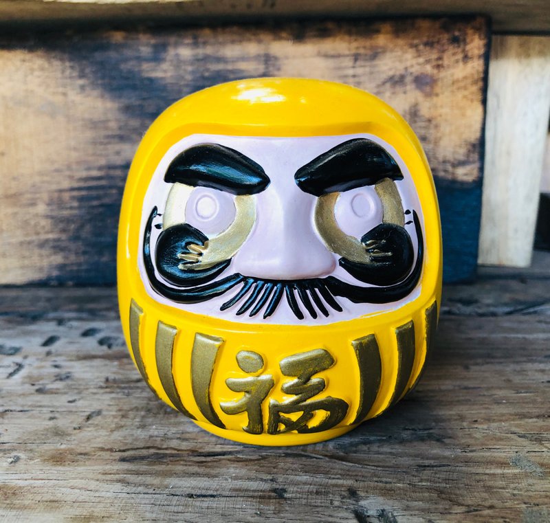 陶瓷 祈願招福不倒翁存錢筒(黃) 金運向上 - 擺飾/家飾品 - 陶 黃色