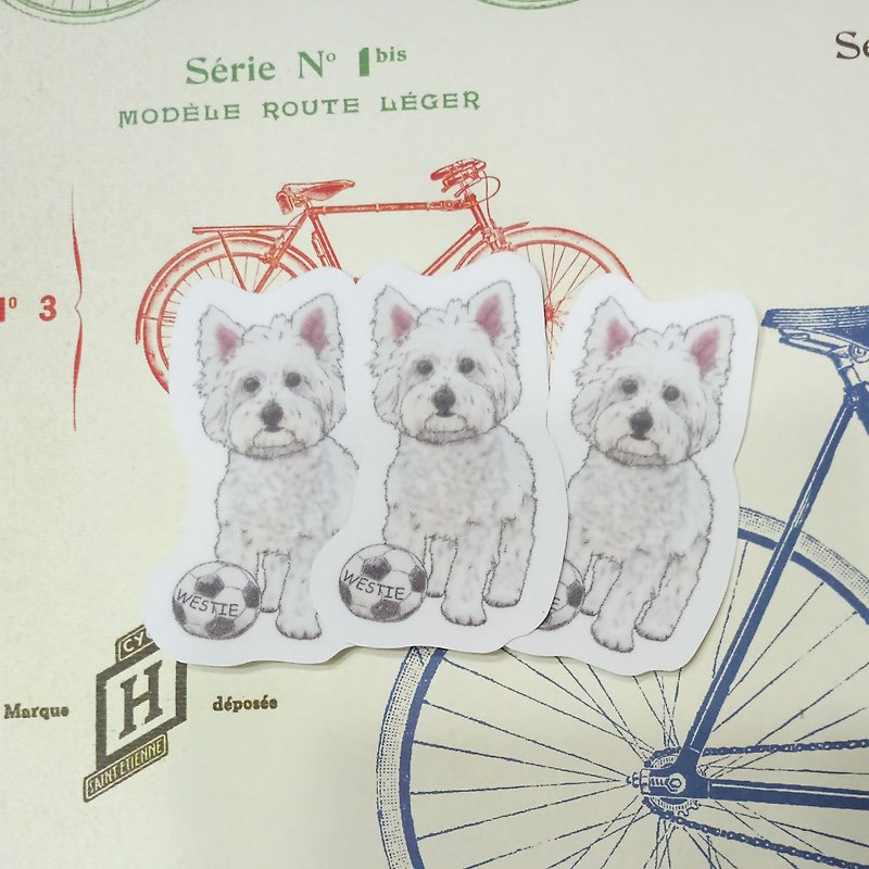 Sketch Series~West Highland White Terrier-Waterproof Sticker (1pc) - Stickers - Waterproof Material 