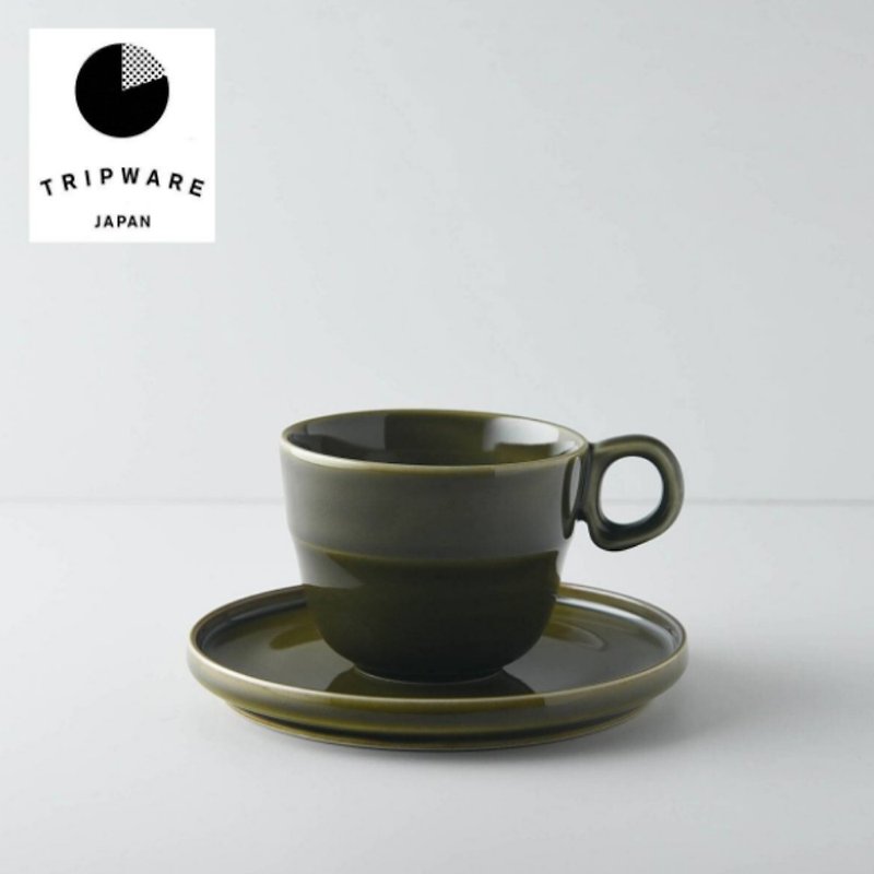 【Trip Ware Japan】カップ＆ソーサーセット（200ml） 美濃焼（オリーブグリーン） 日本製 - マグカップ - 陶器 