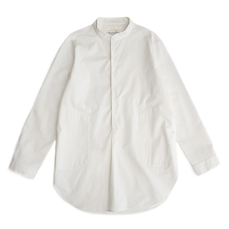 Tencel long cotton shirt - เสื้อเชิ้ตผู้ชาย - ผ้าฝ้าย/ผ้าลินิน ขาว