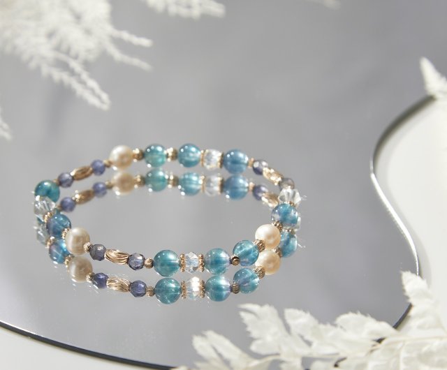 l Blue Danube l Unicorn Stone Lapis Lazurite White Crystal Bracelet  Customization - Shop a-perfect-day Bracelets - Pinkoi