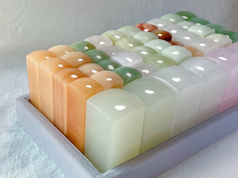 【玉玉印鑑】 天然玉石印鑑の種類紹介 - 印鑑・スタンプ - 宝石 グリーン