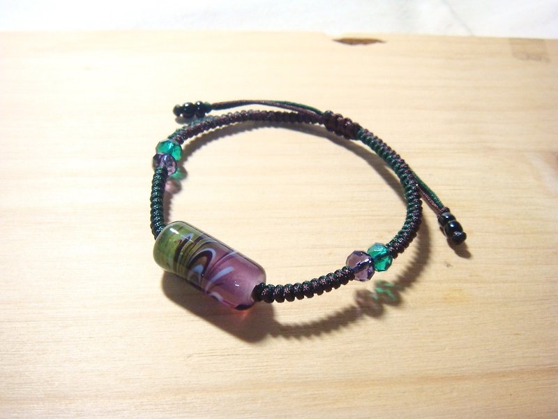 Grapefruit Lin Liuli- Two-color Random Totem Bracelet (Grape Purple x Black Jade Green) - Bracelets - Glass Multicolor