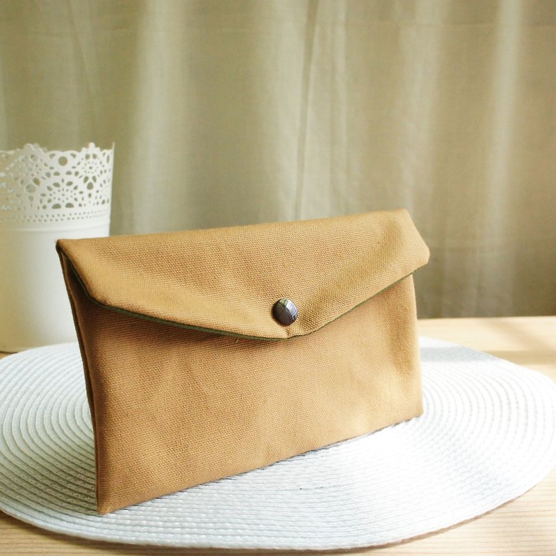 Lovely washable [Khaki canvas mask storage bag] lining water repellent (mask not included) Peng Li E