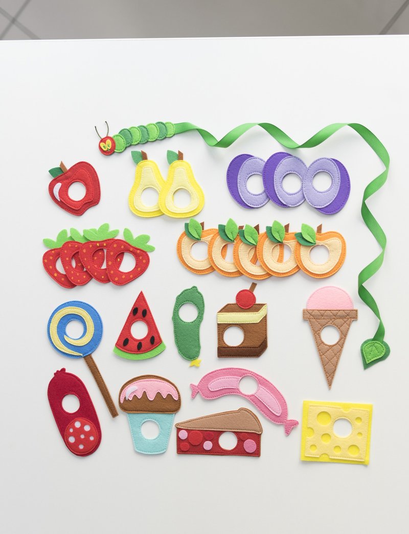 Felt the very hungry caterpillar Early learning Felt food Educational toy - Kids' Toys - Eco-Friendly Materials 