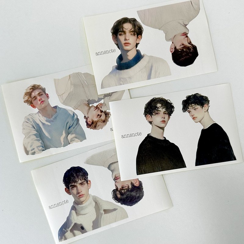 merry Winter Boy Sticker 4Design mix (anns note) vintage collage - 貼紙 - 紙 多色