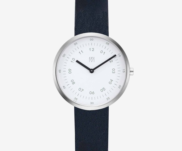 ドリズル34mmネイビーブルーベルトスイスムーブメントウォッチ