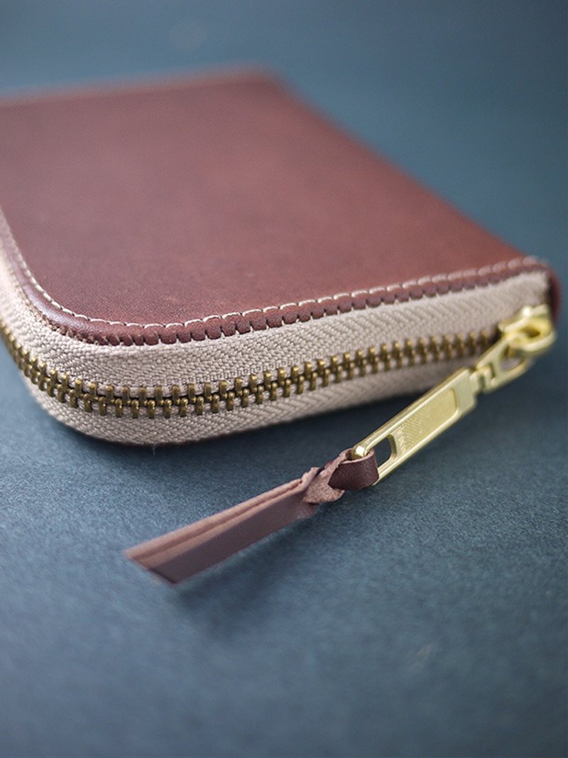 [Christmas] Vegetable tanned leather/classic long clip/wallet/wallet/coin purse-coffee - Wallets - Genuine Leather Brown