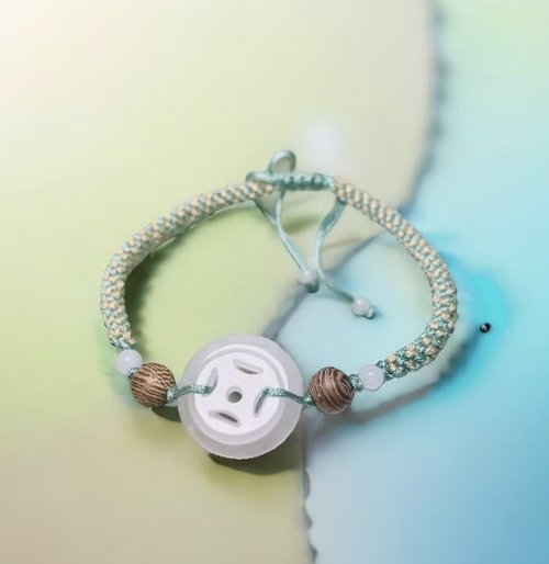 瓔珞珠寶盒 E.L.Jewelry Box 冰種翡翠古錢平安扣編織手鍊 | 天然緬甸玉翡翠A貨 | 送禮