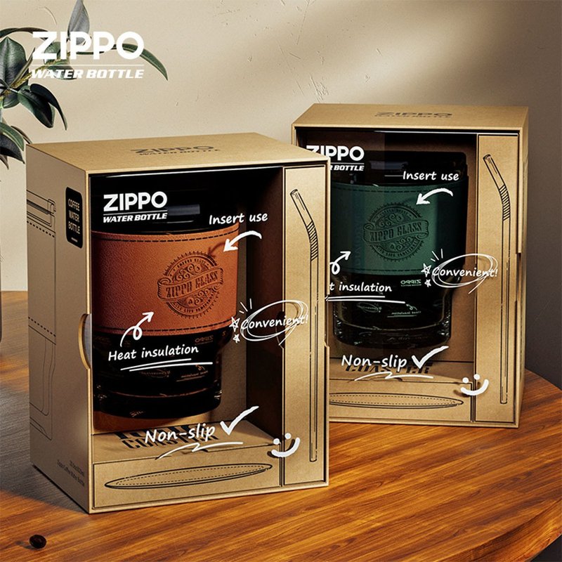 ZIPPO retro glass light cup glass cup coffee cup Wenqing retro light cup - กระติกน้ำ - แก้ว หลากหลายสี