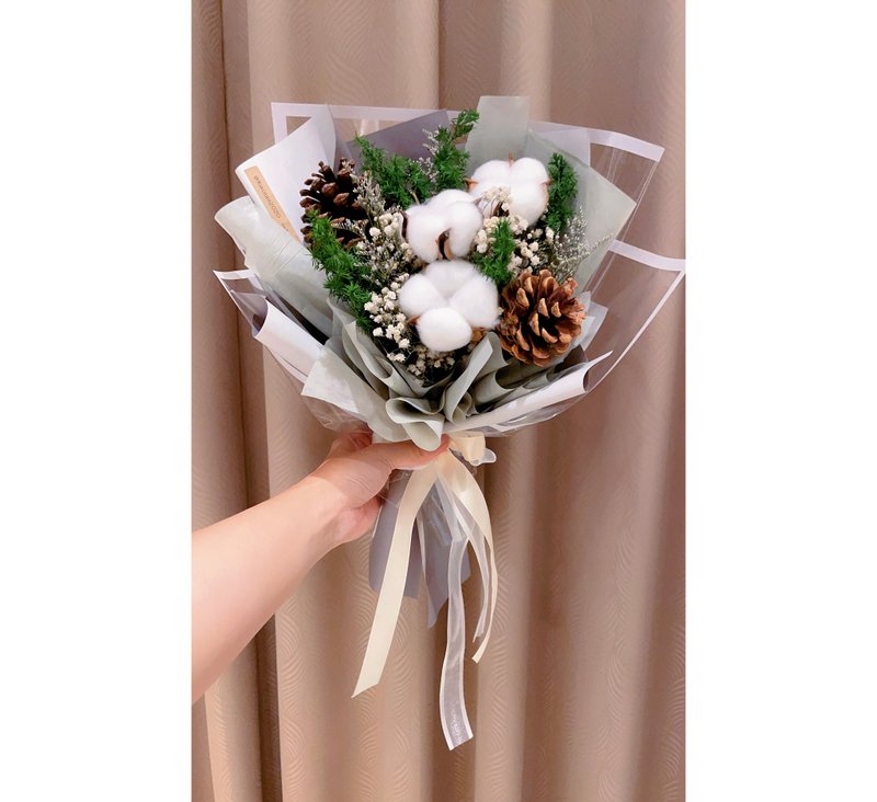 棉花花束 乾燥花束 畢業花束 生日花束 韓式花束 永生花花束 乾燥 - 乾燥花/永生花 - 植物．花 咖啡色