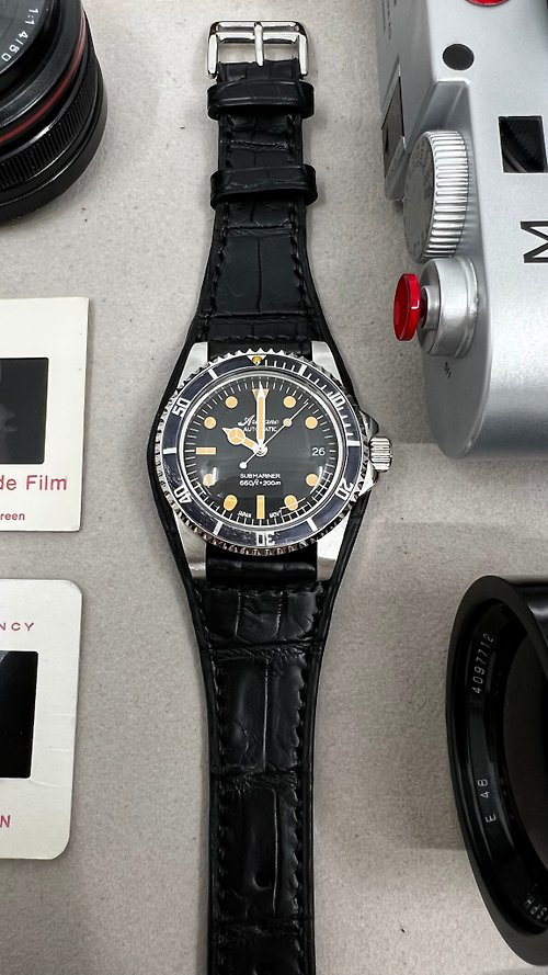 Eternitizzz 錶帶及手錶設計工房 復古風手錶連黑鱷魚皮革錶帶或鋼帶, 手工制作錶帶訂製