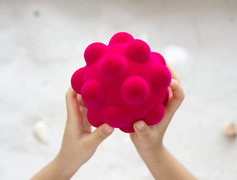 美國 Rubbabu 純天然乳膠觸覺球 - - Bumpy - - 可生物分解 嬰幼兒 綠色玩具 - 寶寶/兒童玩具/玩偶 - 其他材質 粉紅色