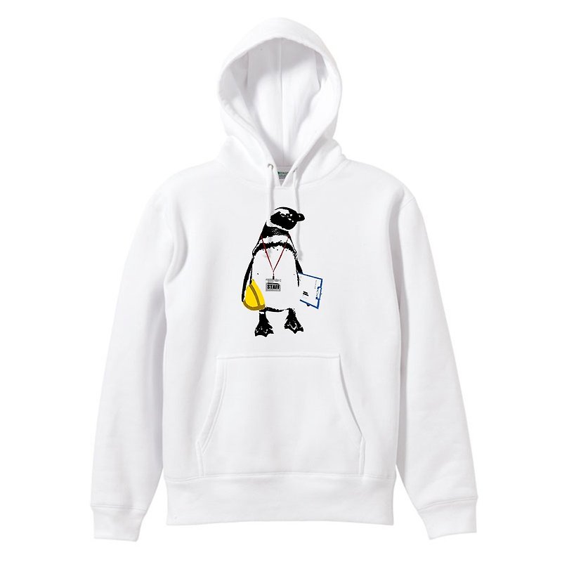 Sweat Parka / STAFF Penguin - เสื้อยืดผู้ชาย - ผ้าฝ้าย/ผ้าลินิน ขาว