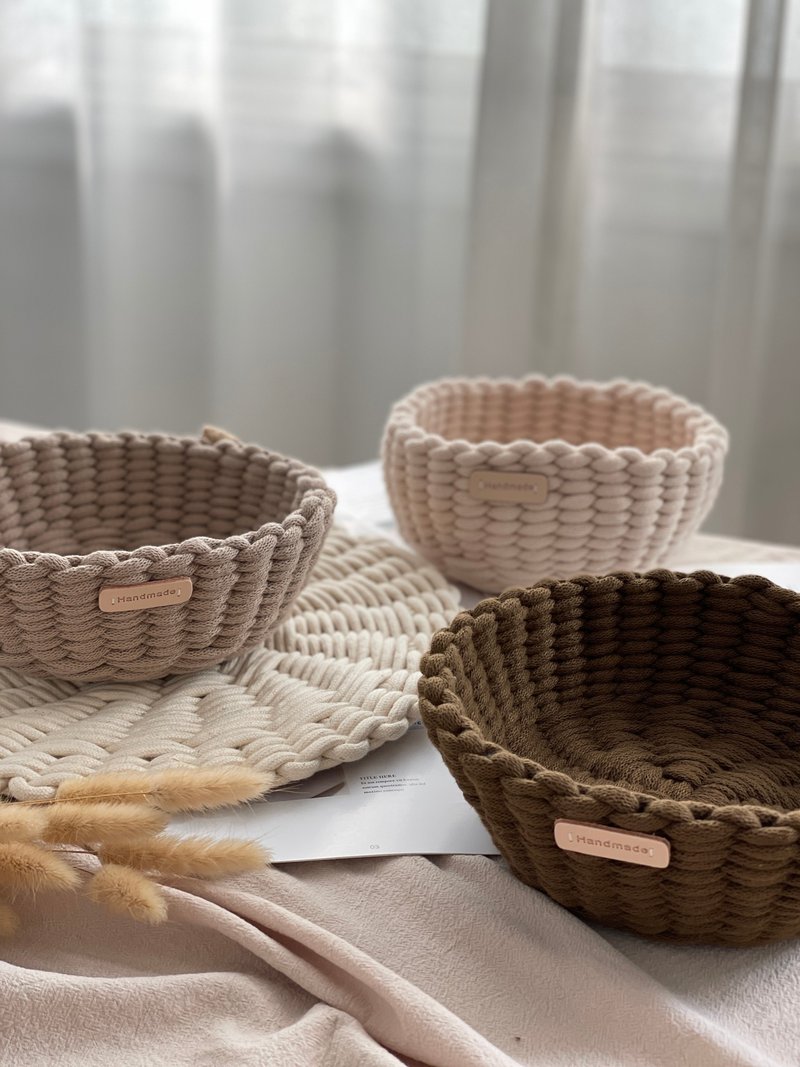 Fatty Cotton Rope Storage Basket Macrame Weaving Tainan Field Experience Class - Knitting / Felted Wool / Cloth - Cotton & Hemp 