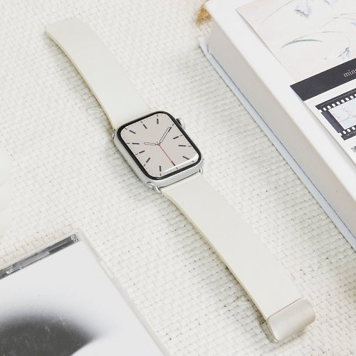 COMPLE 【悠遊卡認證】Apple Watch 皮革悠遊卡錶帶_星光白
