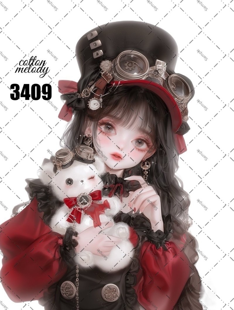 original sticker no.3409 人物ステッカー オリジナルステッカー オリジナル人物ステッカー 装飾ステッカー cotton melody - 貼紙 - 紙 