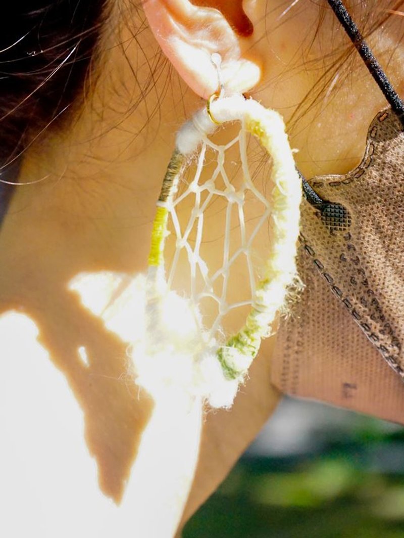 Banana silk earrings - Earrings & Clip-ons - Silk Yellow