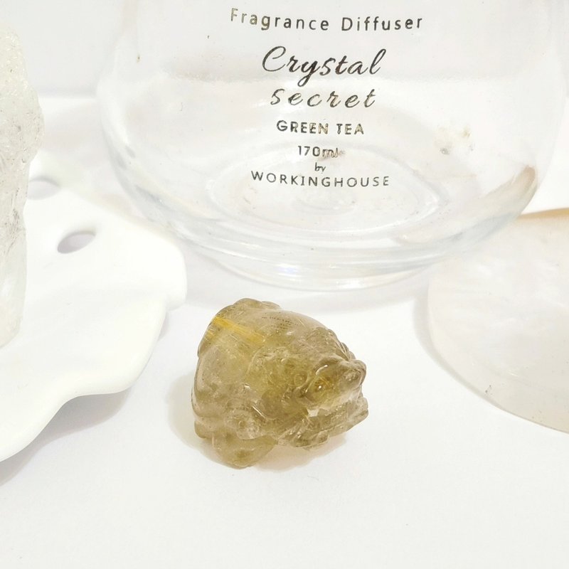 鈦晶龍龜/正偏財都招/避邪擋煞之水晶 - 擺飾/家飾品 - 水晶 金色
