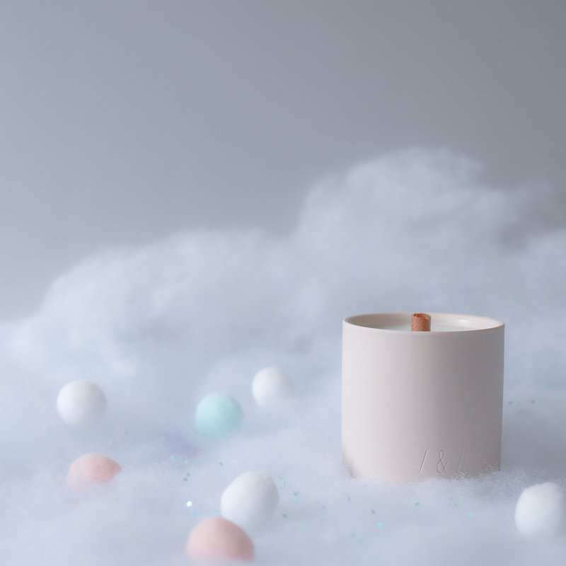 cloud 雲朵 | 香氣蠟燭 | 陶瓷杯 | 40小時放鬆時刻 - 香氛蠟燭/燭台 - 蠟 粉紅色