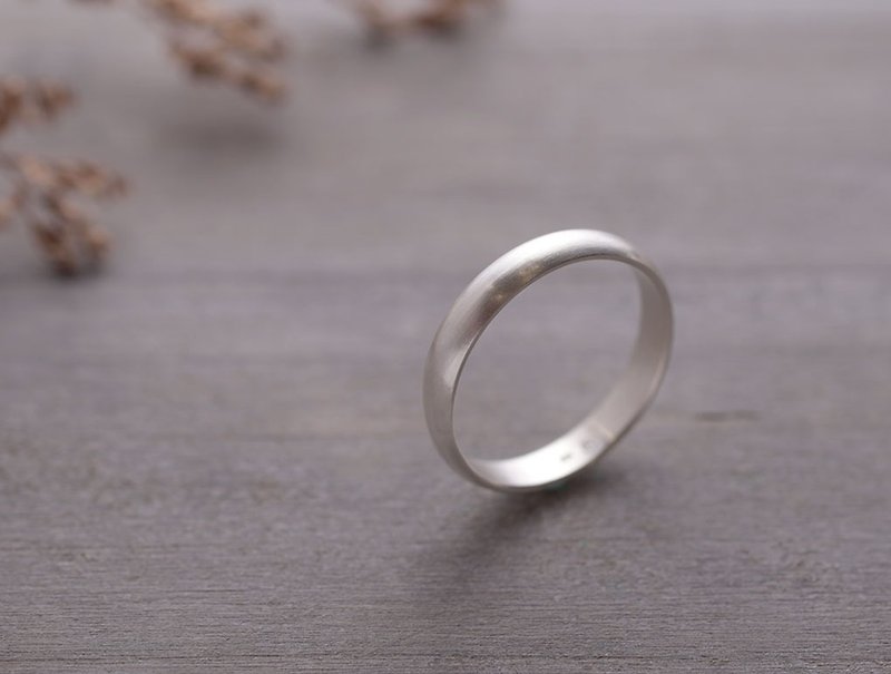 ni.kou sterling silver semicircle single ring men's ring women's ring tail ring (wide version) - แหวนทั่วไป - โลหะ 