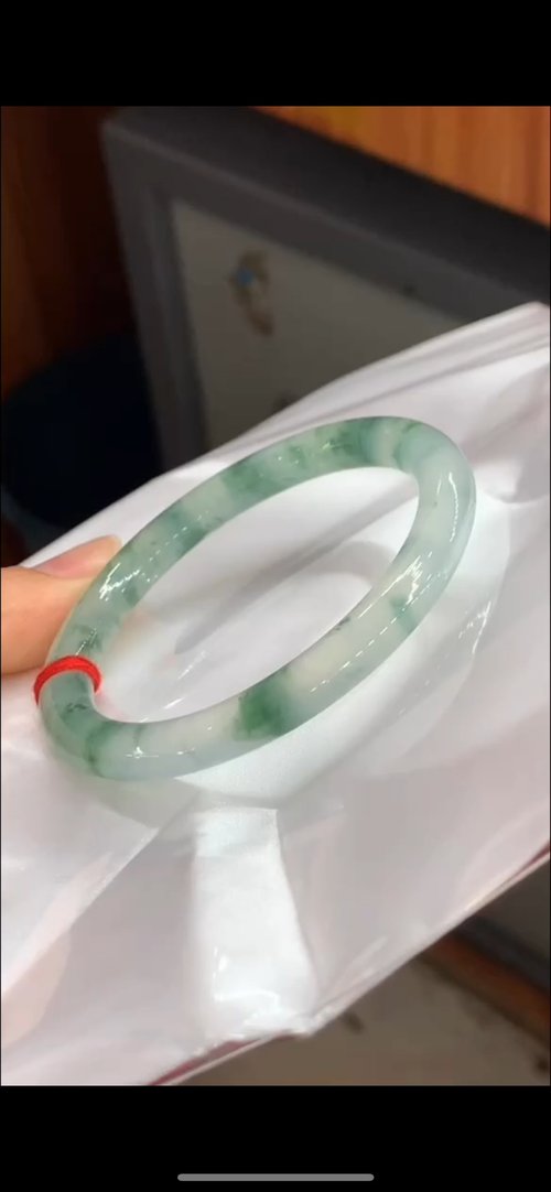 Good Morning Studio 冰種翡翠天然翡翠玉鐲A玉手鐲 玉鈪 • 冰種飄花翡翠圓鐲