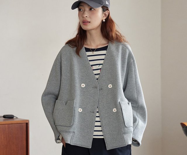 グレースウェットショートコート|コート|秋スタイル|Sora-1615